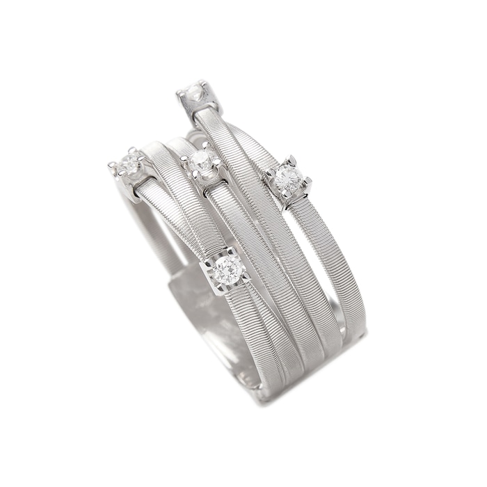 Marco Bicego 18ct White Gold Goa Collection Five Strand 0.15ct Diamond Ring