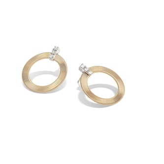 Marco Bicego 18K Yellow Gold 0.18ctw Diamond Front Face Hoop Earrings Marco Bicego 18K Yellow Gold 0.18ctw Diamond Front Face Hoop Earrings