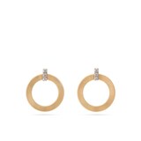 Marco Bicego 18K Yellow Gold 0.18ctw Diamond Front Face Hoop Earrings