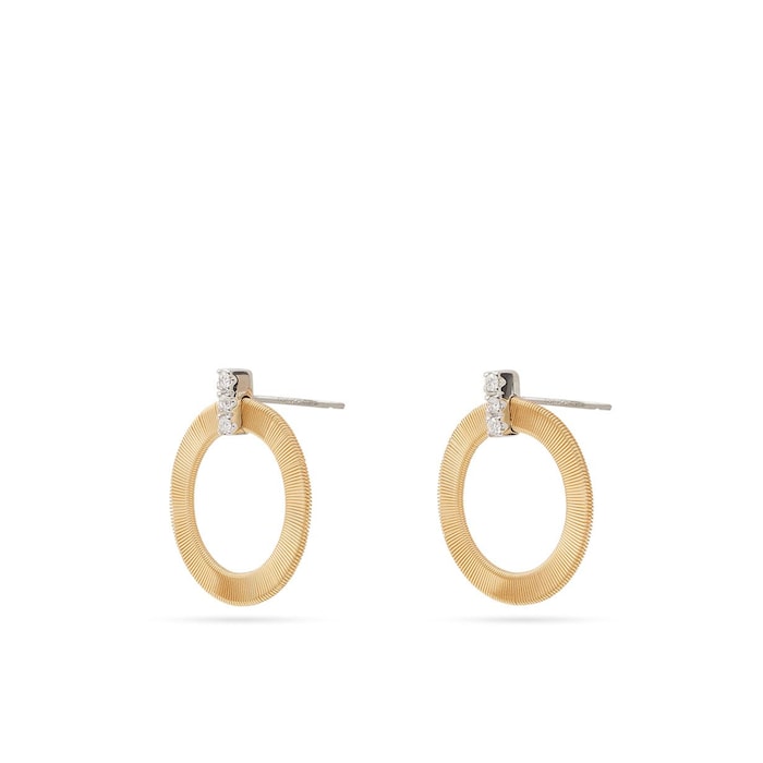 Marco Bicego 18K Yellow Gold 0.18ctw Diamond Front Face Hoop Earrings