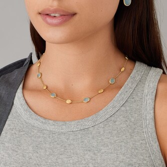 Marco Bicego 18K Yellow Gold Siviglia Aquamarine Necklace Marco Bicego 18K Yellow Gold Siviglia Aquamarine Necklace
