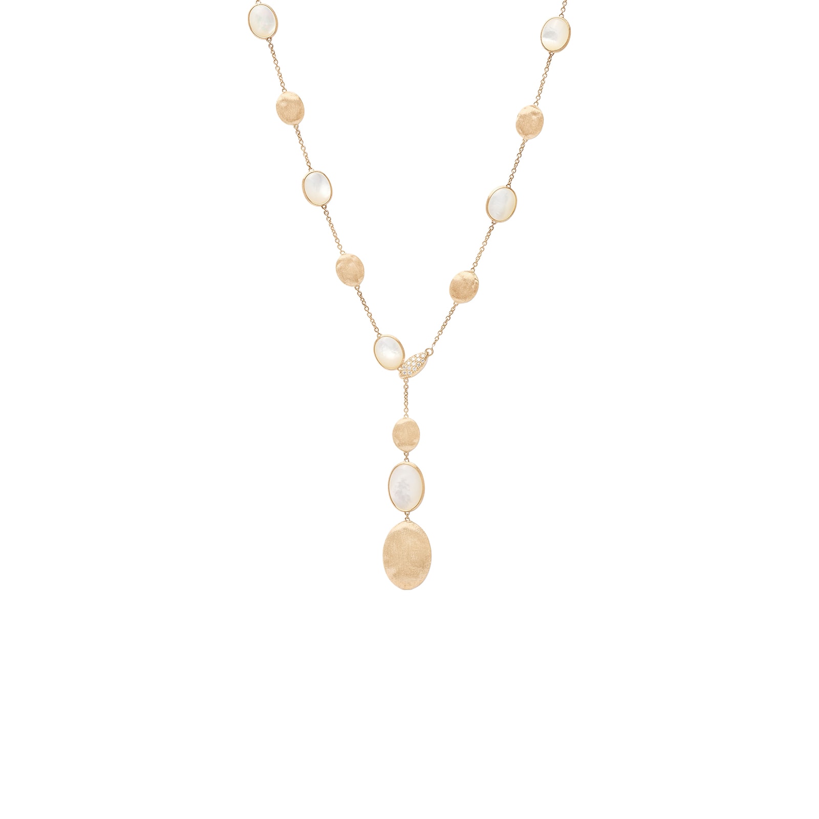 Marco Bicego 18K Yellow Gold Mother Of Pearl & 0.1ctw Diamond Necklace