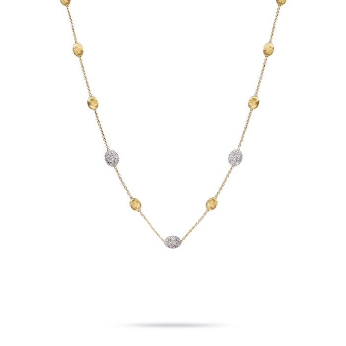 Marco Bicego 18k Yellow Gold 0.60ctt Pave Diamond Motif Siviglia Necklace 16.5"
