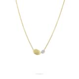 Marco Bicego 18k Yellow Gold Siviglia 0.15cttw Pave Diamond Doubke Bead Pendant