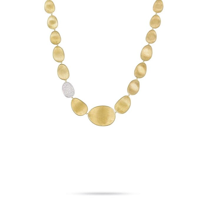 Marco Bicego 18k Yellow Gold Lunaria 0.67cttw Diamond Flat Petal Link Necklace