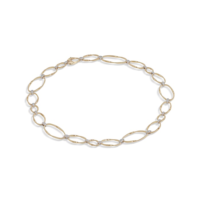 Marco Bicego 18K Yellow Gold 0.43cttw Diamond Marrakech Onde Flat Link Collar Necklace