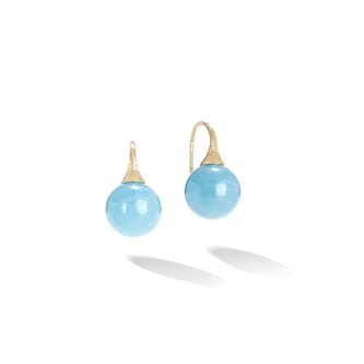 Marco Bicego 18k Yellow Gold Africa Aquamarine Bead Wire Drop Earrings