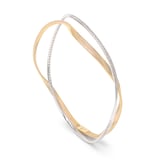 Marco Bicego 18k Yellow and White Gold 0.77cttw Marrakech Twist Bangle
