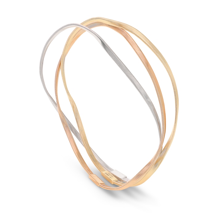 Marco Bicego 18k Tri-Gold Marrakech Twist Three Strand Bangle