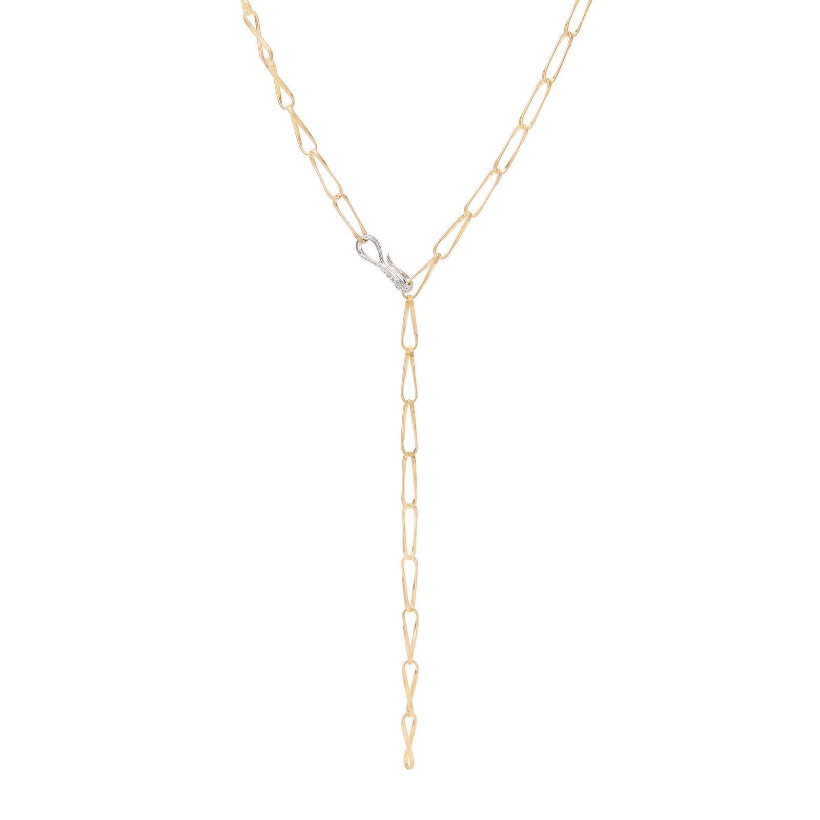 Marco Bicego 18k Yellow Gold 0.50cttw Diamond Marrakech Twist Lariat Necklace 29.50"