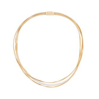 Marco Bicego 18k Yellow Gold 0.32cttw Diamond Marrakech Twist Three Strand Necklace 16.50"