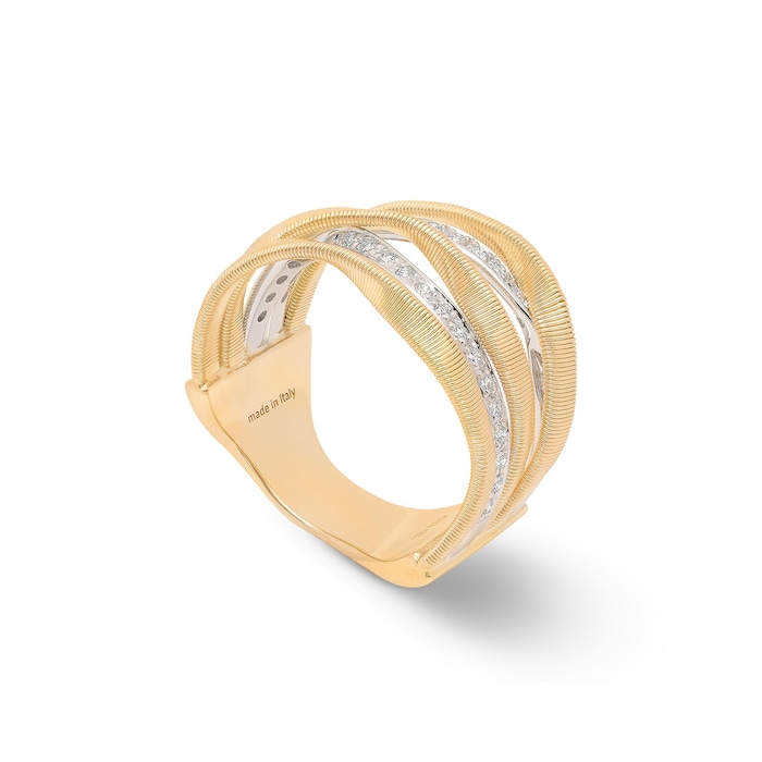 Marco Bicego 18ct Yellow Gold Marrakech Five Row Diamond Ring