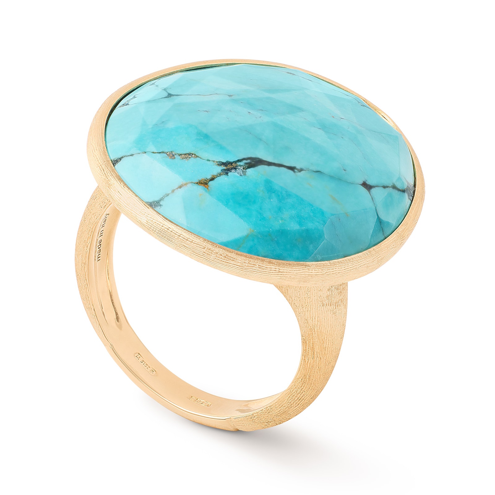 Marco Bicego 18K Yellow Gold 12ct Lunaria Turquoise Cocktail Ring