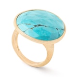 Marco Bicego 18K Yellow Gold 12ct Lunaria Turquoise Cocktail Ring