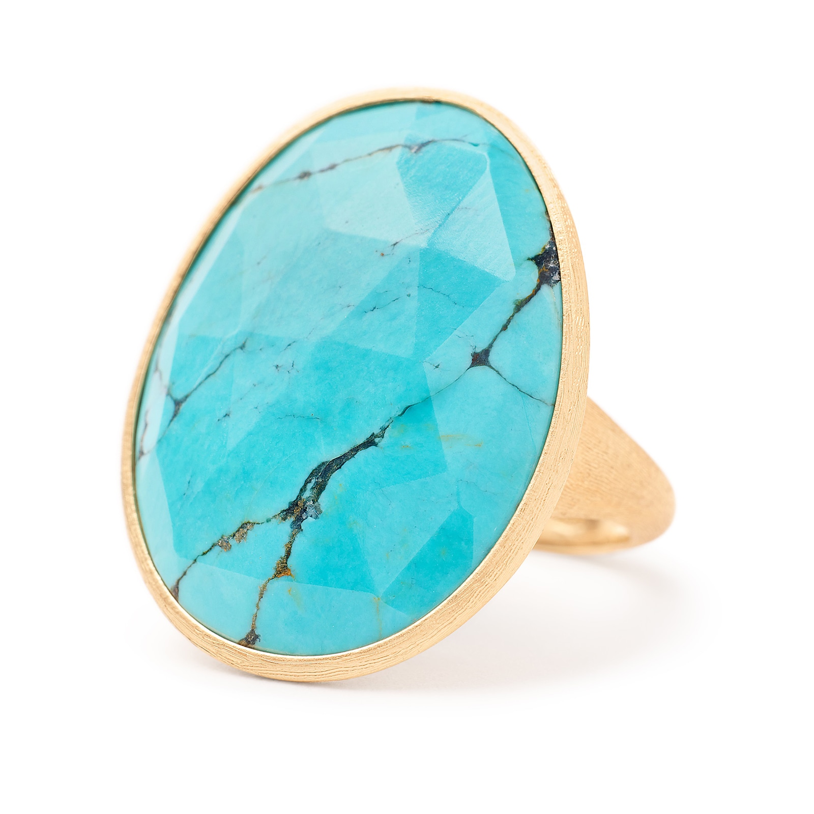 Marco Bicego 18K Yellow Gold 12ct Lunaria Turquoise Cocktail Ring