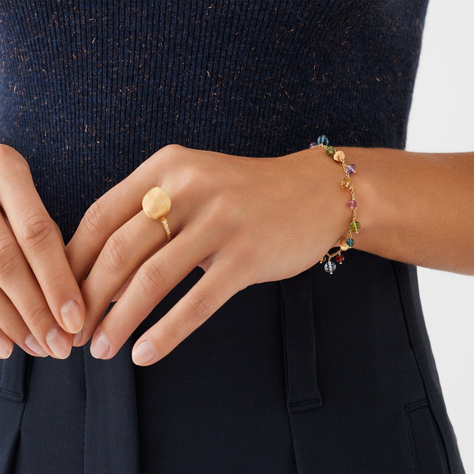 Marco Bicego 18K Yellow Gold Africa Multi Stone Bracelet Marco Bicego 18K Yellow Gold Africa Multi Stone Bracelet