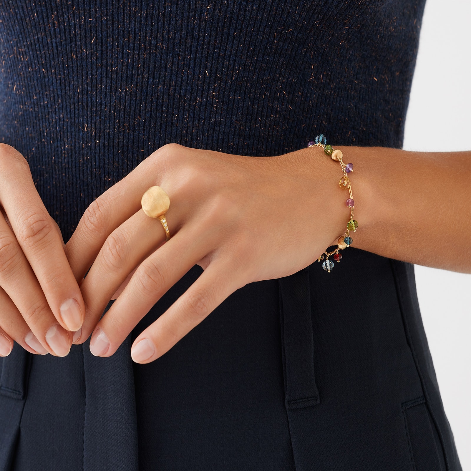 Marco Bicego 18K Yellow Gold Africa Multi Stone Bracelet