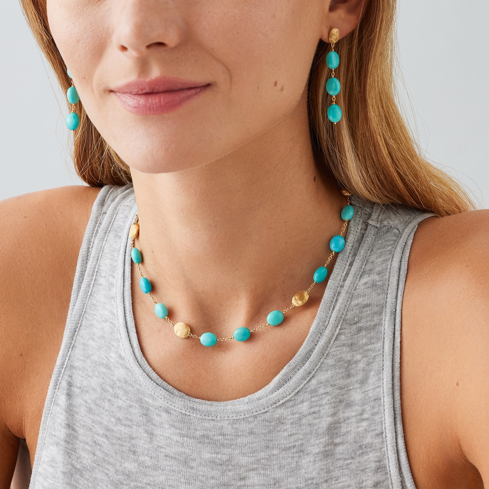 Marco Bicego 18K Yellow Gold Siviglia Turquoise Necklace