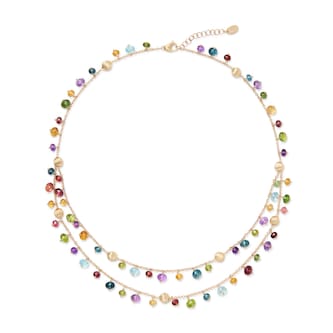 Marco Bicego 18K Yellow Gold Africa Multi Stone 2 Strand Necklace