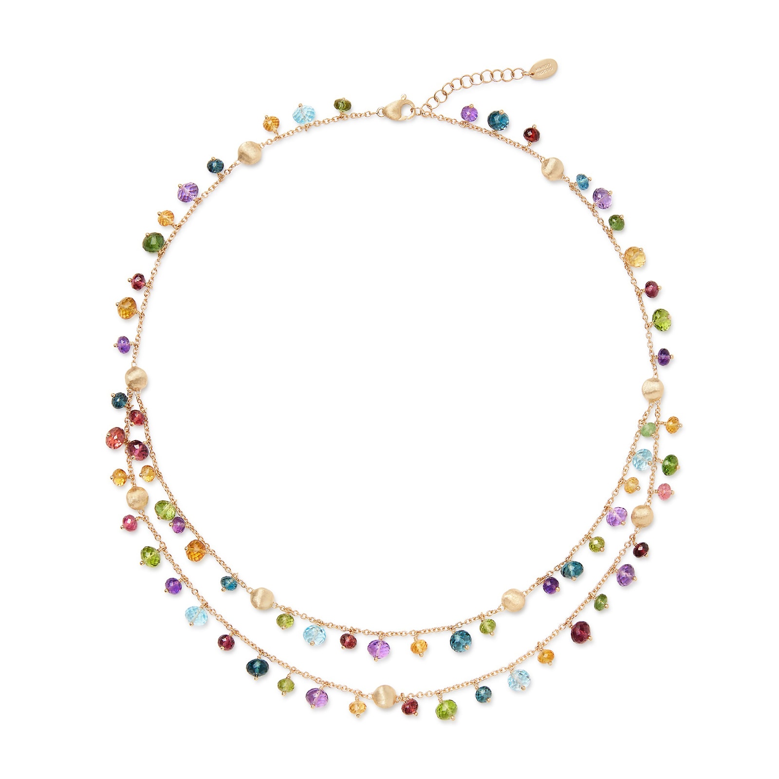 Marco Bicego 18K Yellow Gold Africa Multi Stone 2 Strand Necklace