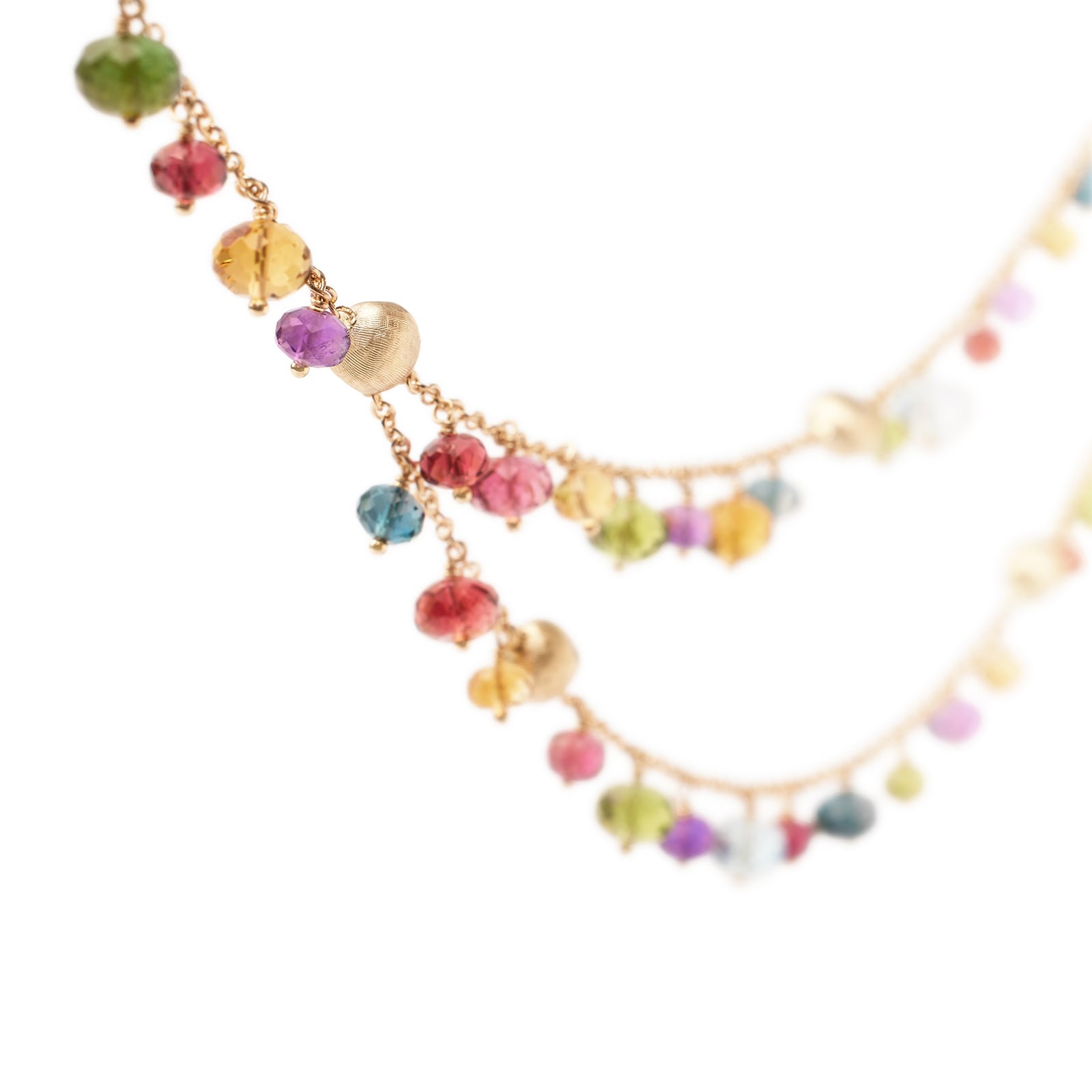 Marco Bicego 18K Yellow Gold Africa Multi Stone 2 Strand Necklace