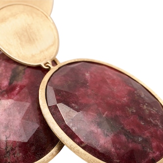 Marco Bicego 18K Yellow Gold Lunaria 34ct Thulite Double Drop Earrings