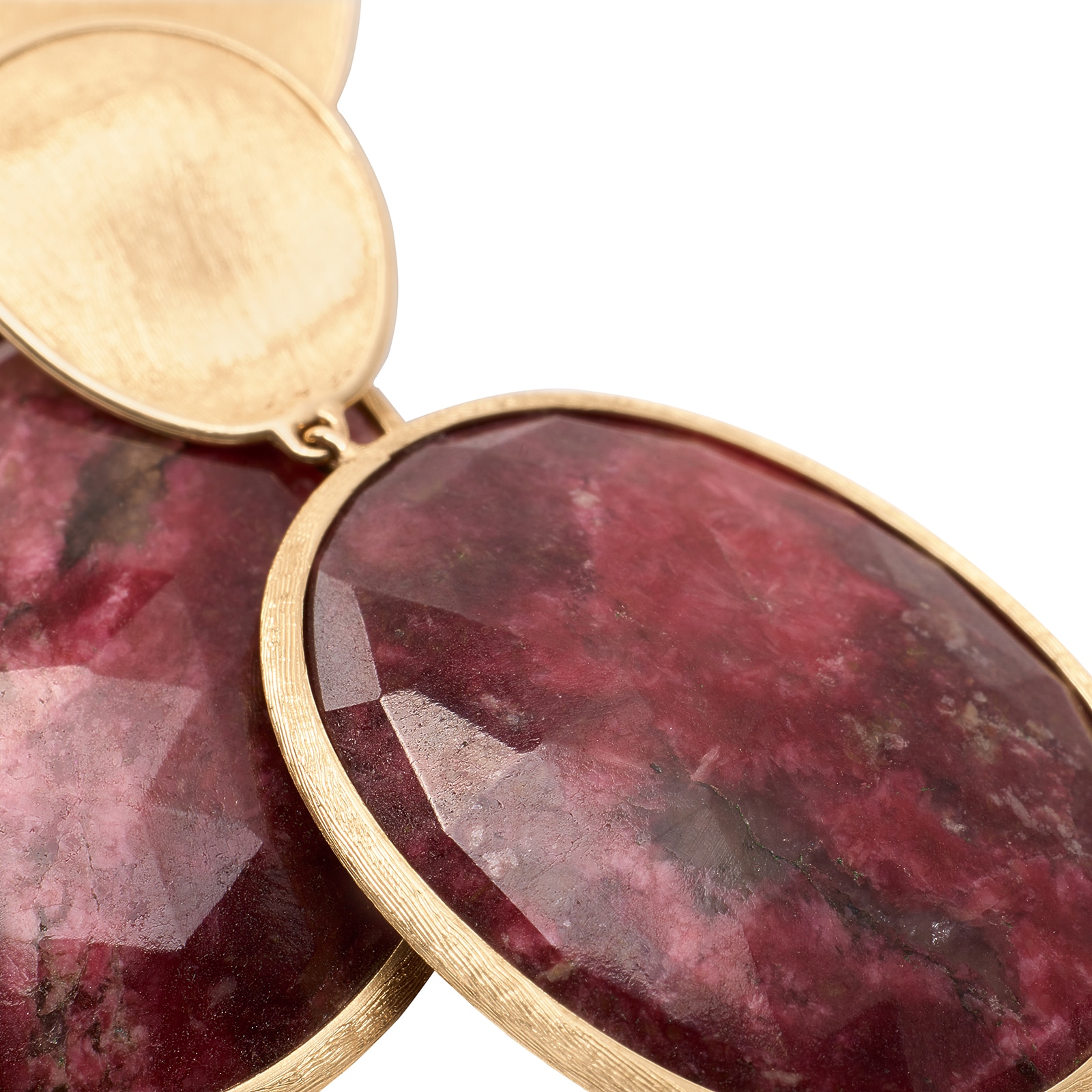 Marco Bicego 18K Yellow Gold Lunaria 34ct Thulite Double Drop Earrings