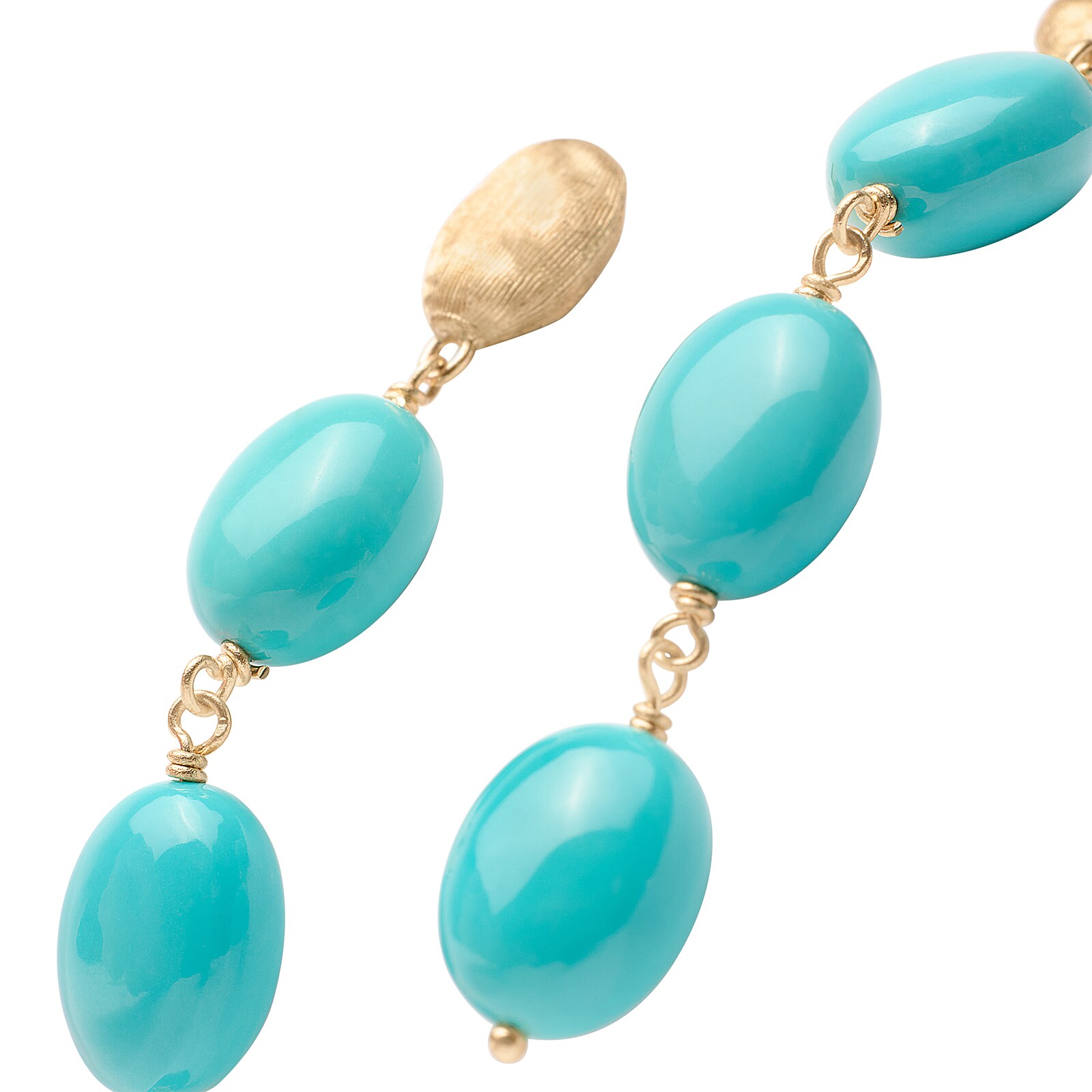 Marco Bicego 18K White Gold Siviglia Gold & Turquoise 4 Drop Earrings