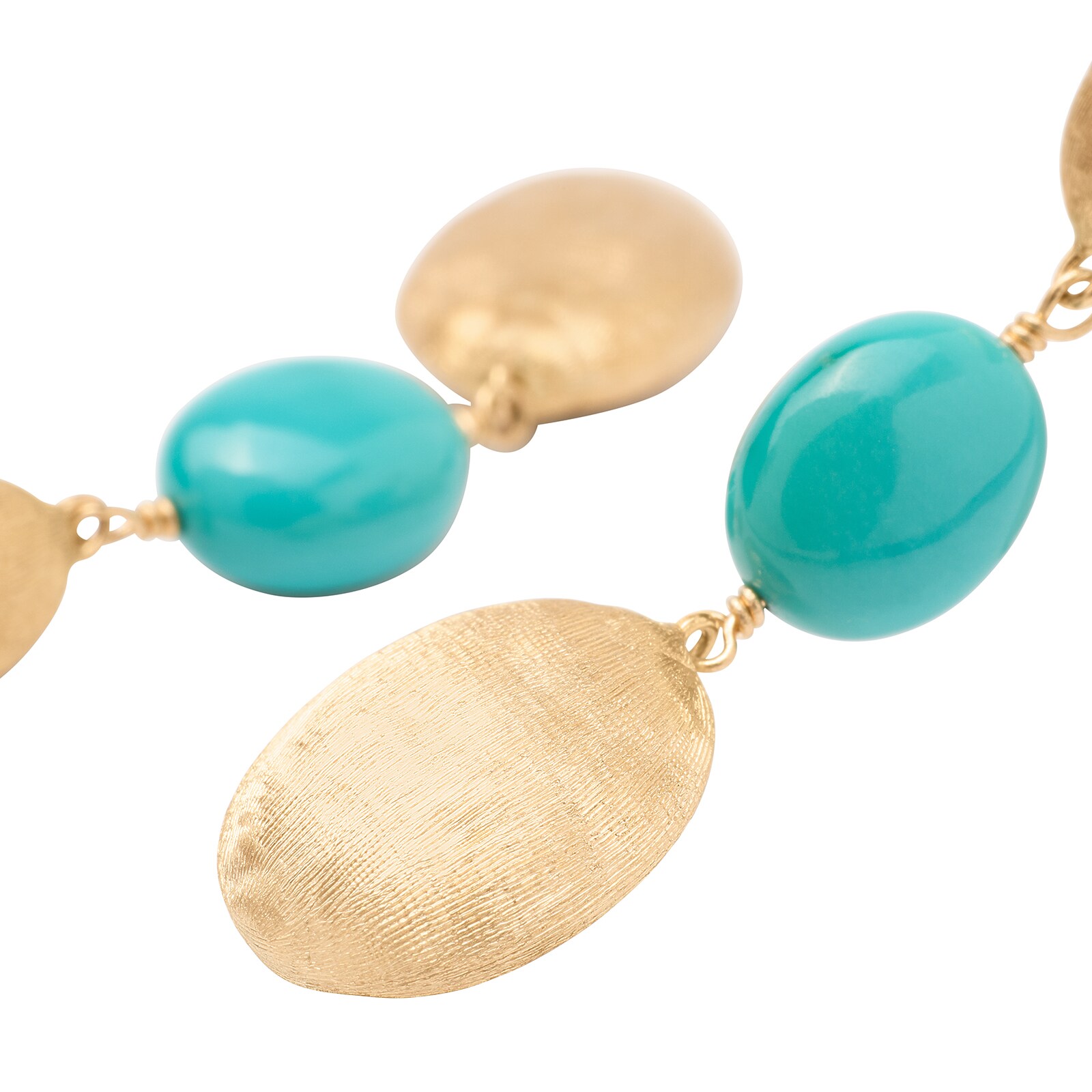 Marco Bicego 18K Yellow Gold Siviglia Turquoise 3 Drop Earrings