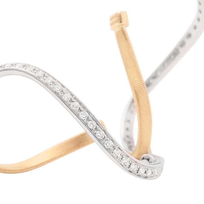 Marco Bicego 18K Yellow & White Gold Marrakech 0.38cttw Diamond Twist Drop Earrings