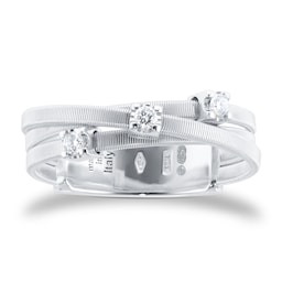 37550415 - 18ct White Gold Goa Collection Three Strand Diamond & Pave Ring