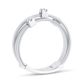 Marco Bicego 18ct White Gold Goa Collection Three Strand Diamond & Pave Ring Marco Bicego 18ct White Gold Goa Collection Three Strand Diamond & Pave Ring