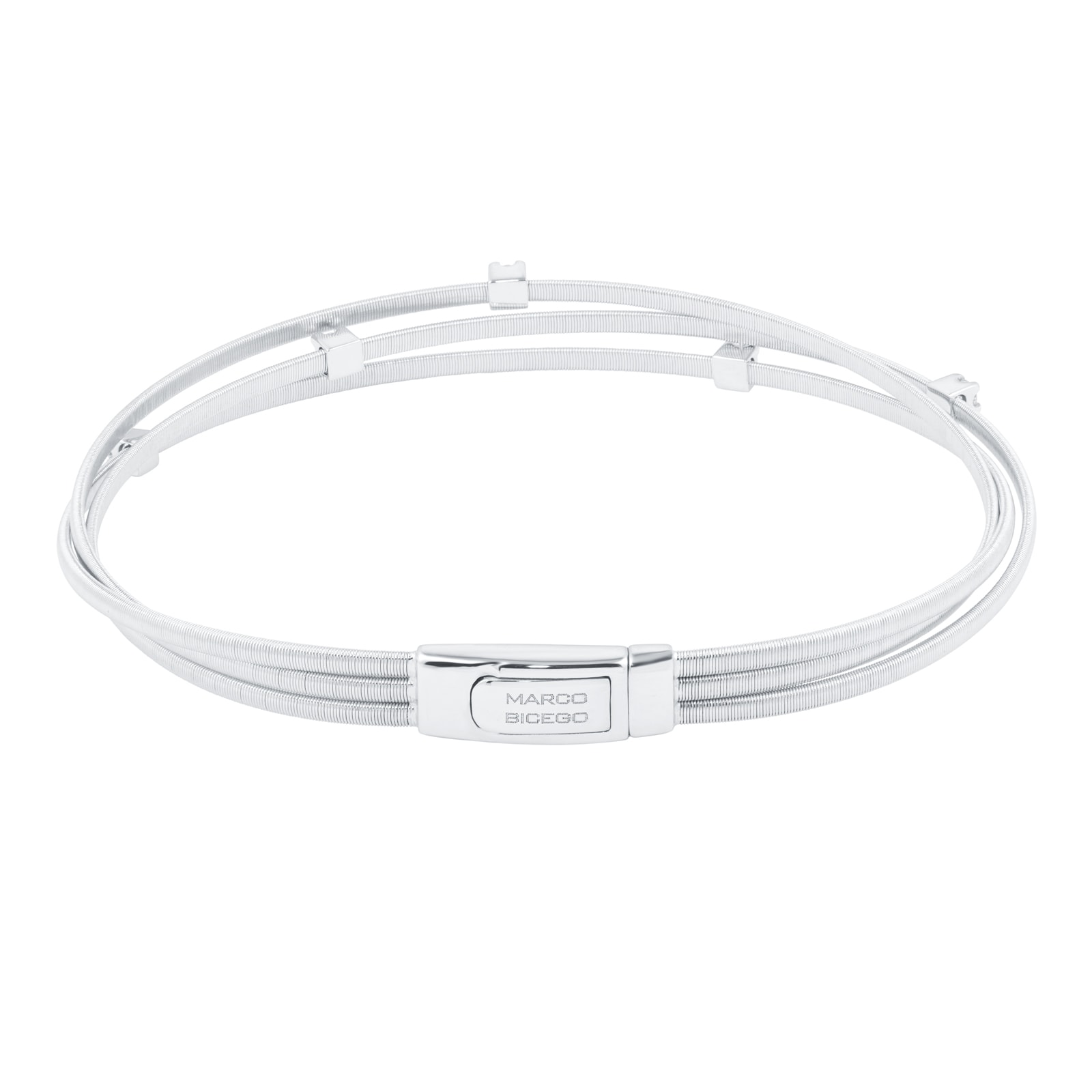 Marco Bicego 18ct White Gold Goa Collection Three Strand Diamond