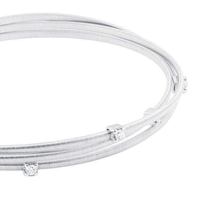 Marco Bicego 18ct White Gold Goa Collection Three Strand Diamond Bracelet