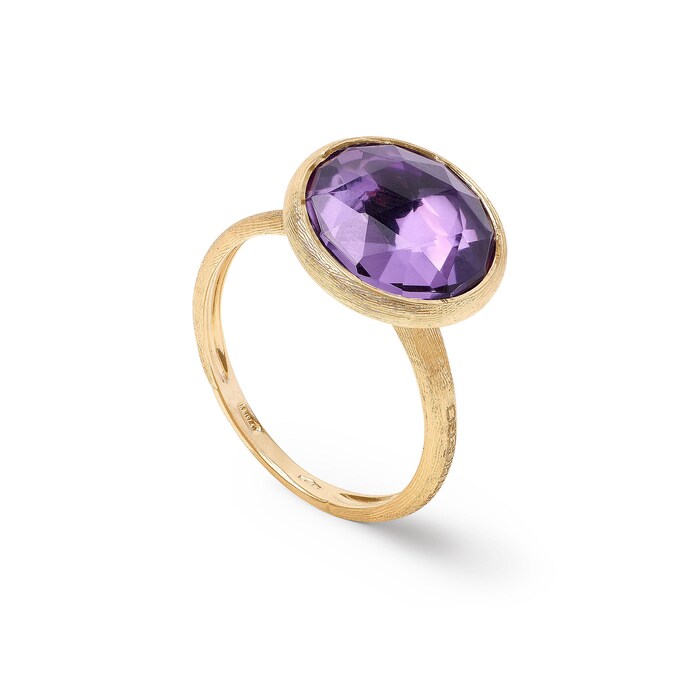 Marco Bicego 18ct Yellow Gold Jaipur Colour Collection Amethyst Stacking Ring