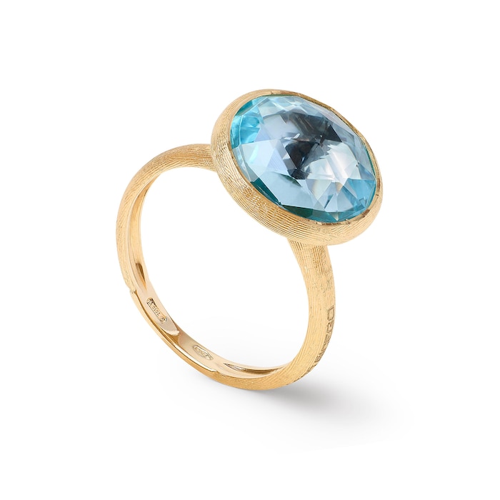 Marco Bicego 18ct Yellow Gold Jaipur Colour Collection Blue Topaz Stacking Ring