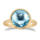 Marco Bicego 18ct Yellow Gold Jaipur Colour Collection Blue Topaz Stacking Ring
