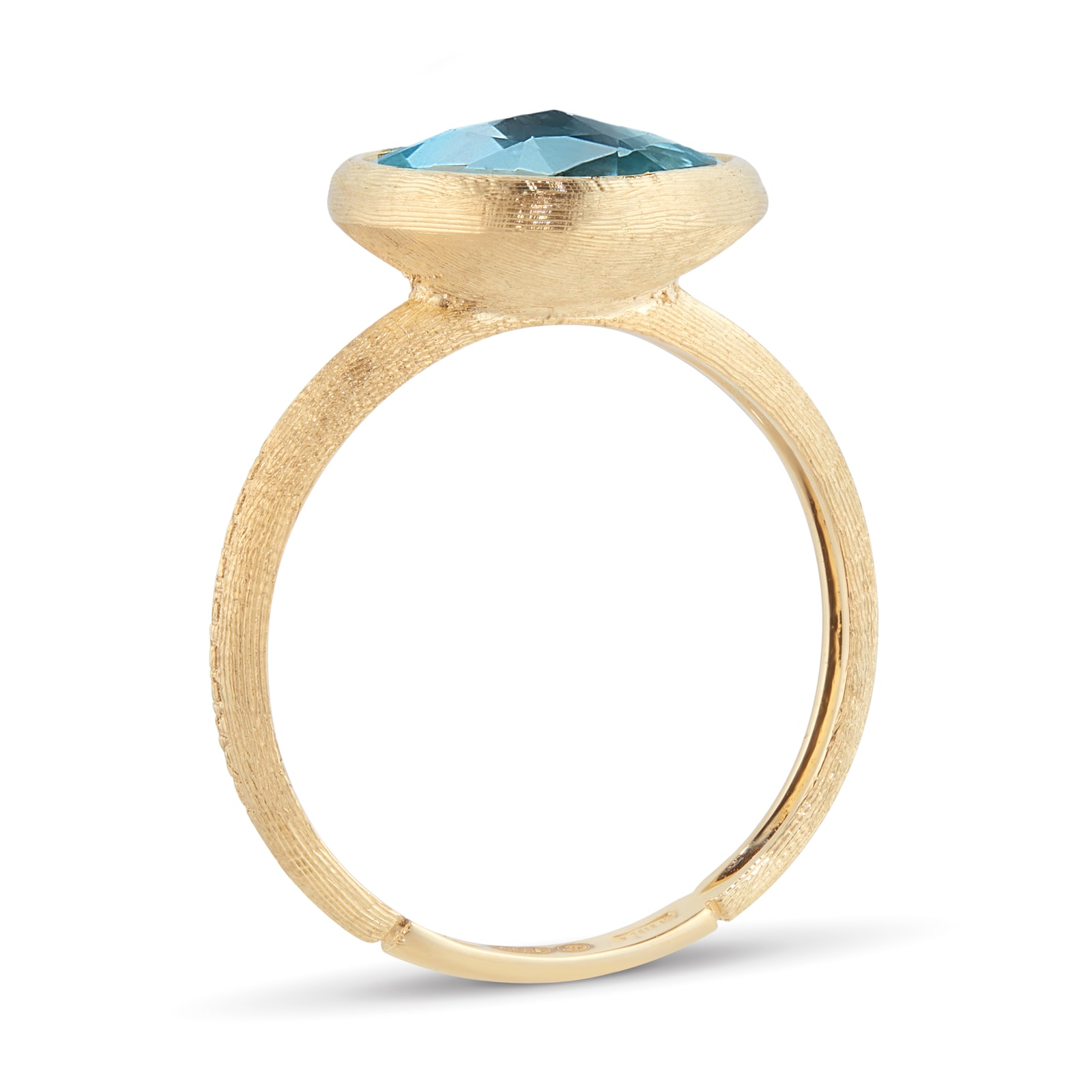 Marco Bicego 18ct Yellow Gold Jaipur Colour Collection Blue Topaz Stacking Ring - Ring Size O Marco Bicego 18ct Yellow Gold Jaipur Colour Collection Blue Topaz Stacking Ring - Ring Size O