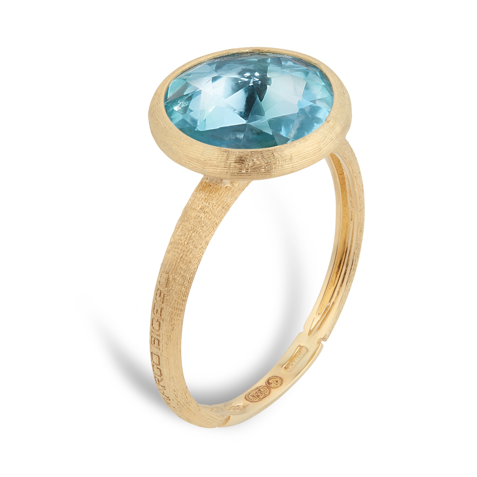 Marco Bicego 18ct Yellow Gold Jaipur Colour Collection Blue Topaz Stacking Ring - Ring Size O Marco Bicego 18ct Yellow Gold Jaipur Colour Collection Blue Topaz Stacking Ring - Ring Size O