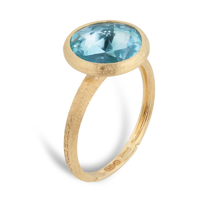 Marco Bicego 18ct Yellow Gold Jaipur Colour Collection Blue Topaz Stacking Ring