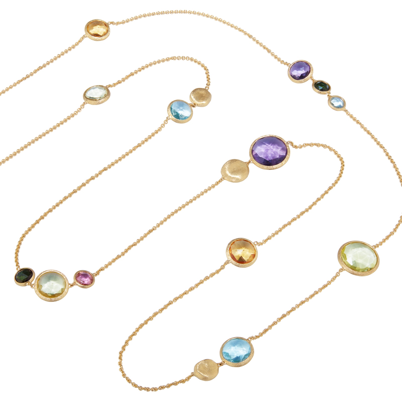 18ct Yellow Gold Jaipur Colour Collection Mixed Gemstone Necklace