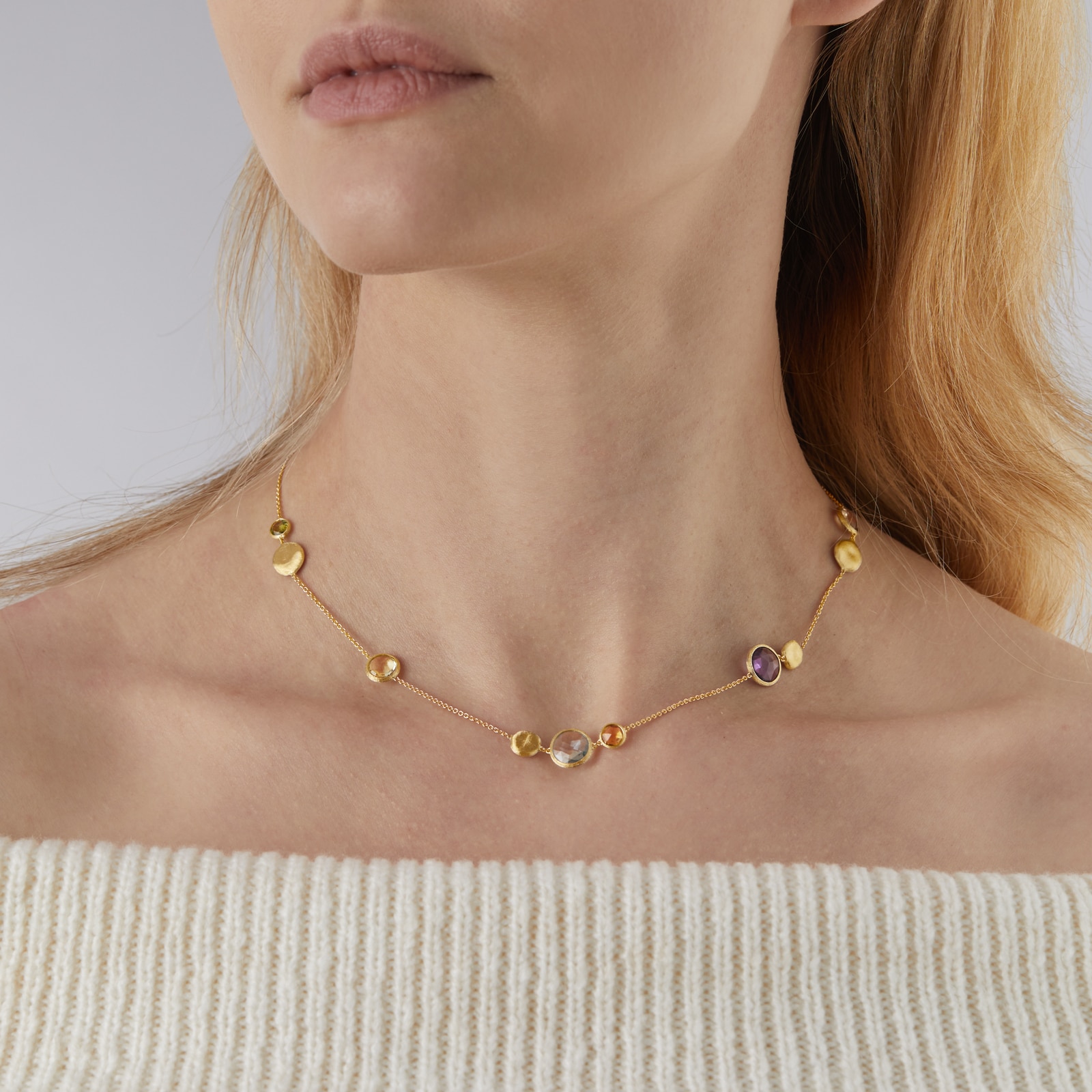 Marco Bicego 18ct Yellow Gold Jaipur Colour Collection Mixed Gemstone Necklace Marco Bicego 18ct Yellow Gold Jaipur Colour Collection Mixed Gemstone Necklace