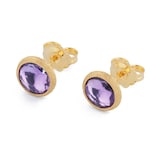 Marco Bicego 18ct Yellow Gold Jaipur Colour Collection Amethyst Stud Earrings