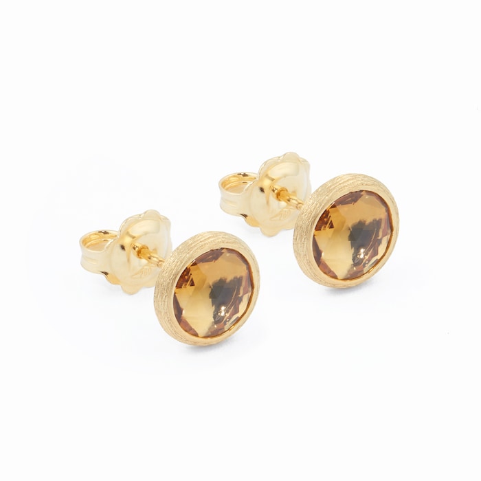 Marco Bicego 18ct Yellow Gold Jaipur Colour Collection Citrine Stud Earrings