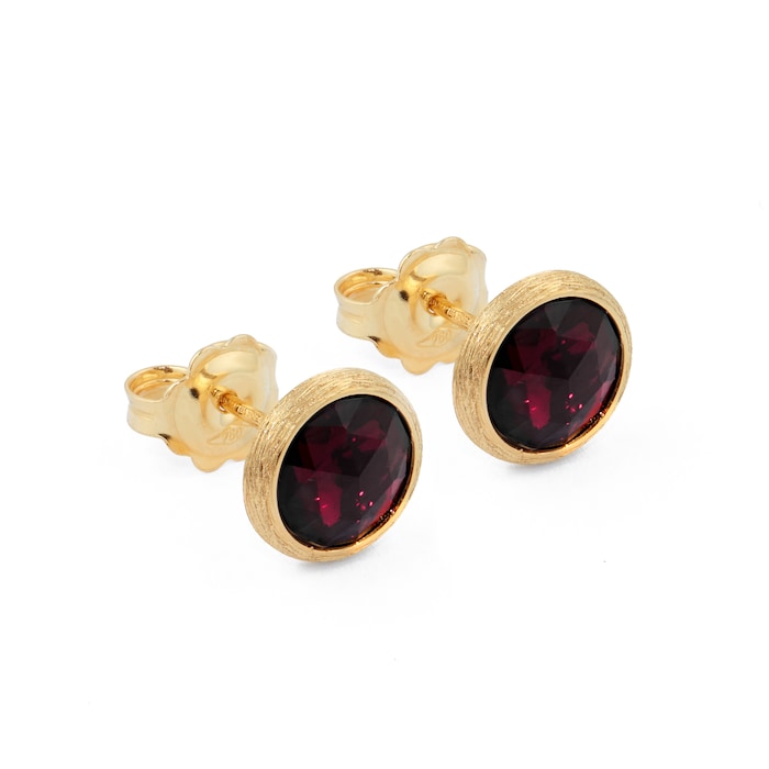 Marco Bicego 18ct Yellow Gold Jaipur Colour Collection Garnet Stud Earrings