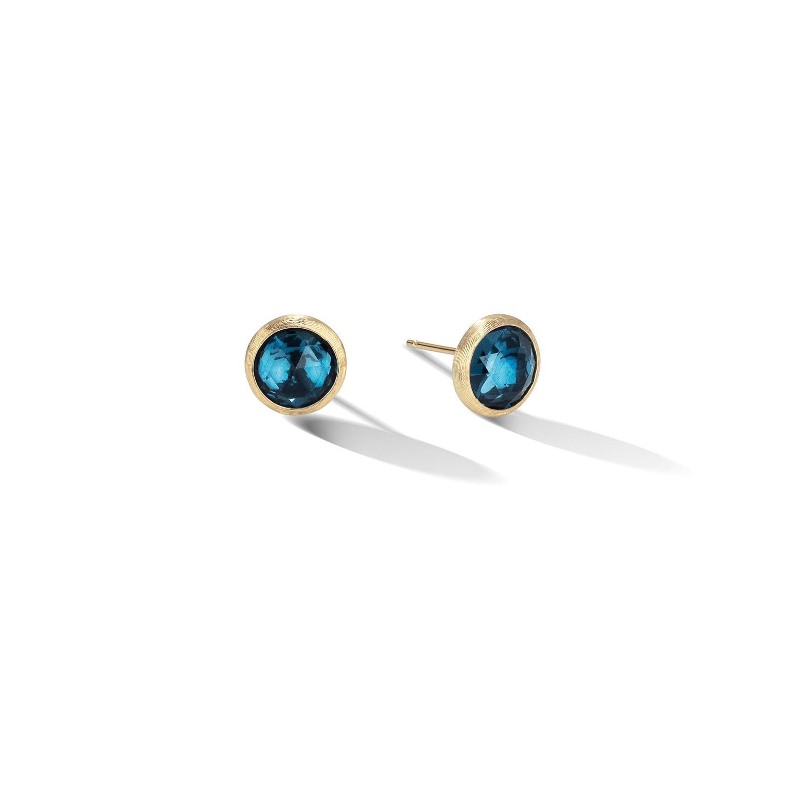 Marco Bicego 18ct Yellow Gold Jaipur Colour Collection London Blue Topaz Stud Earrings