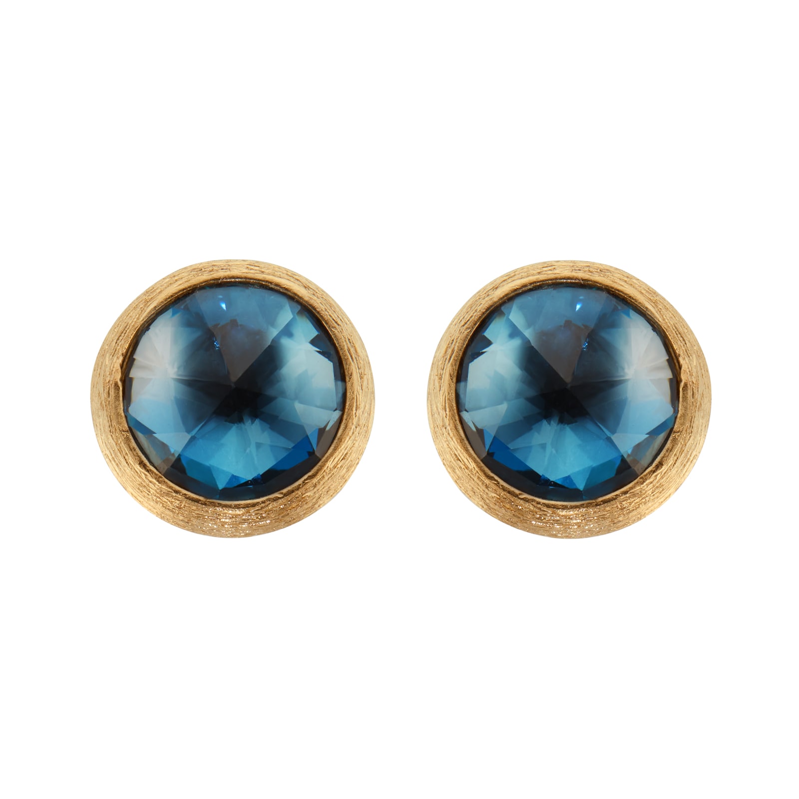 Marco Bicego 18ct Yellow Gold Jaipur Colour Collection London Blue Topaz Stud Earrings