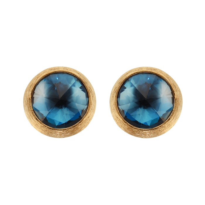 Marco Bicego 18ct Yellow Gold Jaipur Colour Collection London Blue Topaz Stud Earrings