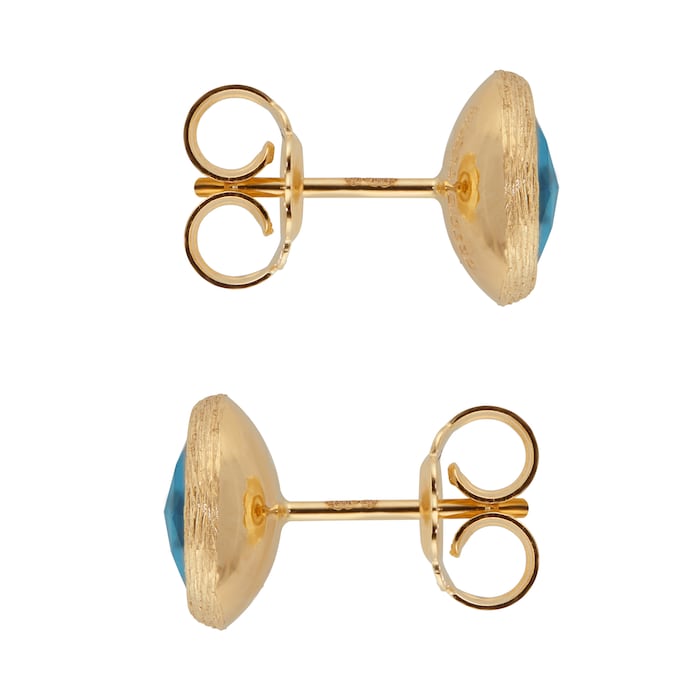 Marco Bicego 18ct Yellow Gold Jaipur Colour Collection London Blue Topaz Stud Earrings