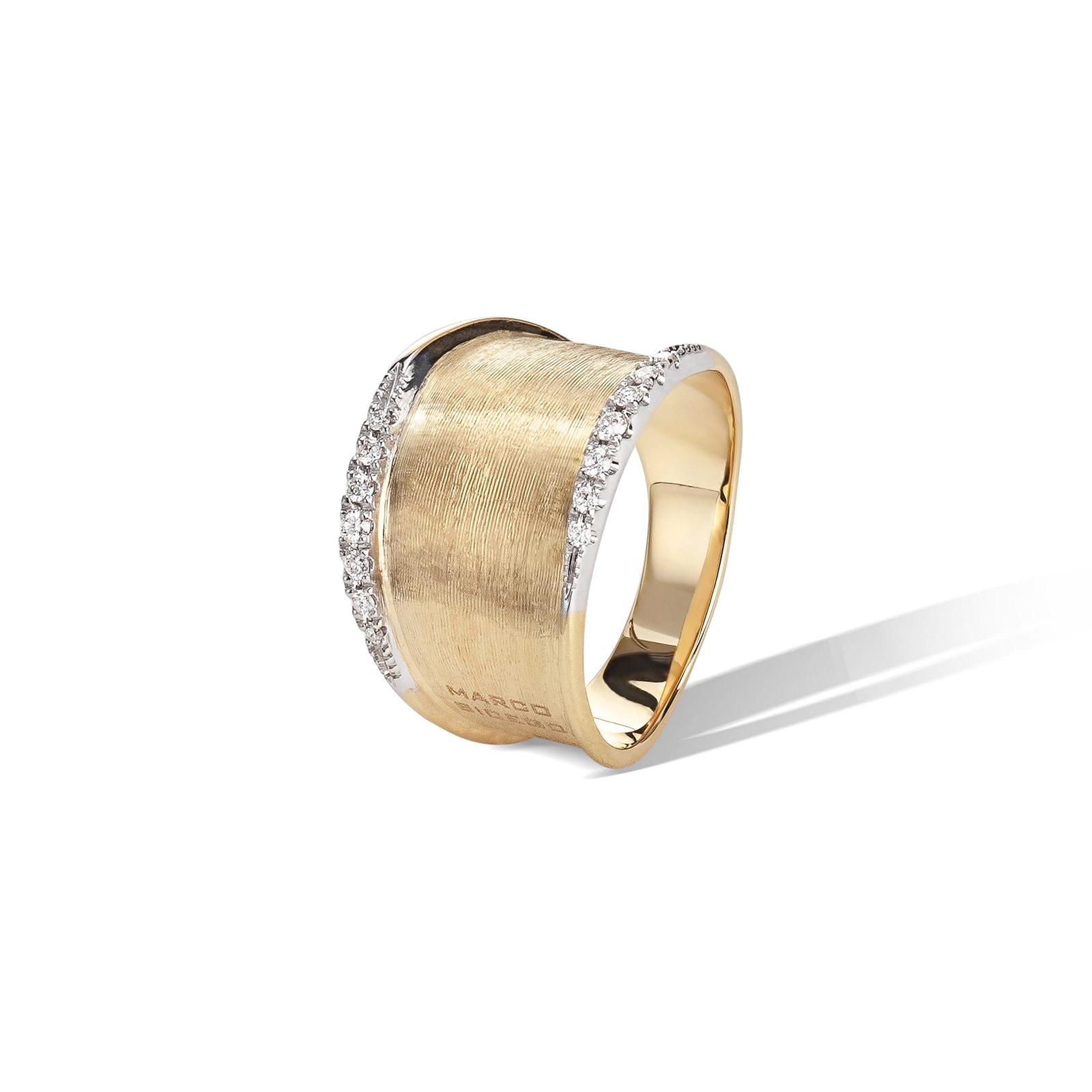 Marco Bicego 18ct Yellow Gold Lunaria Collection Diamond Ring AB550 B YW  Q6. | Mappin and Webb